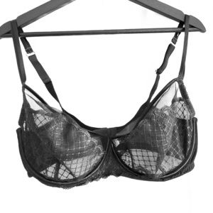Cacique Black Lace Underwire Bra 38DDD